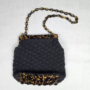 Gun Marie Nilsson Y2K Lucite Tortoiseshell Chain Crochet Shoulder Handbag NYC